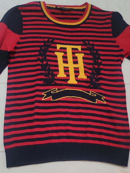 Tommy Hilfiger Sweaters - Tommy Hilfiger Red, Navy & Yellow Crest Stripe Sweater Top